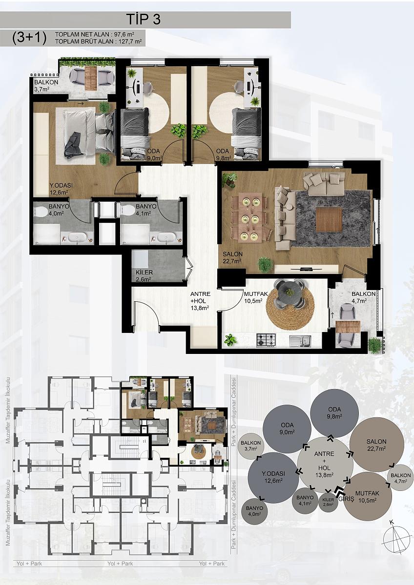 Apartments in Osmangazi, Bayraklı (ADB-00143) — photograph 3